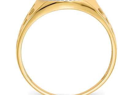 14k Yellow & Rhodium Rings Style CZ1297 - Classique Jewelry Inc.