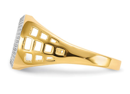 14k Yellow & Rhodium Rings Style CZ1297 - Classique Jewelry Inc.