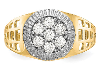 14k Yellow & Rhodium Rings Style CZ1297 - Classique Jewelry Inc.