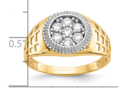 14k Yellow & Rhodium Rings Style CZ1297 - Classique Jewelry Inc.
