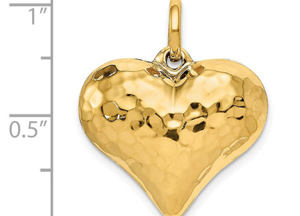 14K gold heart pendant, another view