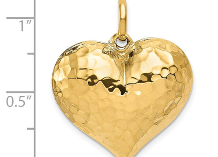14K gold heart pendant, another view