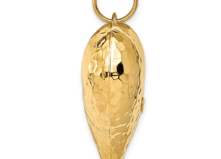 14K gold heart pendant, alternate view