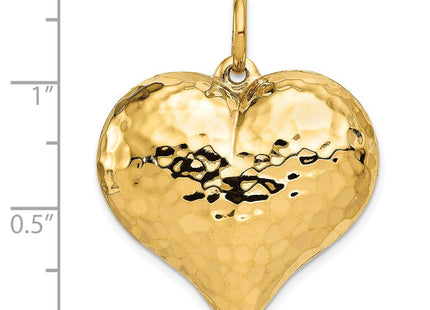 14K gold heart pendant, another view