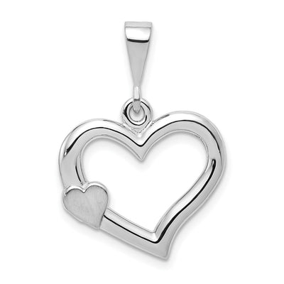 14K white gold heart pendant