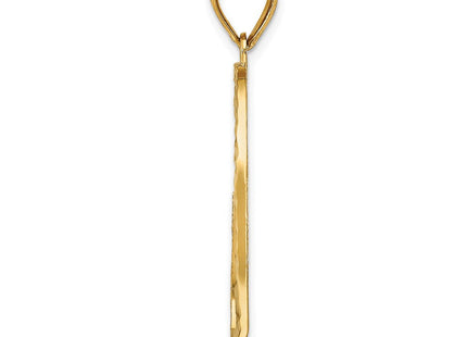14K Satin Diamond-cut Crooked Heart Pendant (Style D1055)
