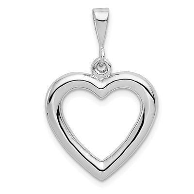 14K white gold heart pendant