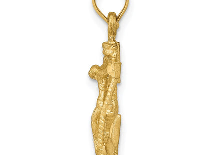 14K gold cross pendant, alternate view