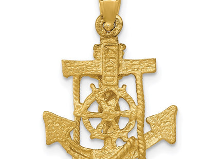 14K gold cross pendant, further view