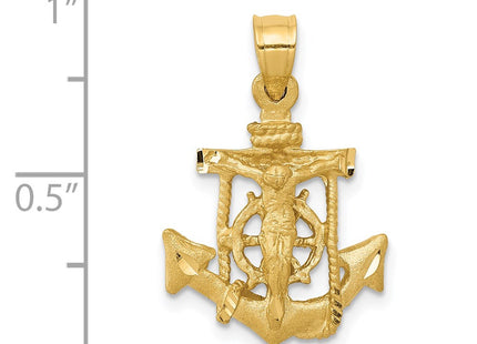 14K gold cross pendant, another view