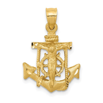 14K gold cross pendant