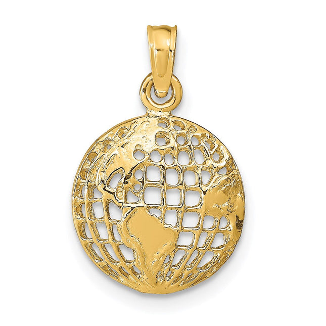 14k Polished Globe Pendant, 20 x 13mm