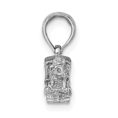 14K White Gold 3-D Miniature Train Charm, 7.25 x 16.2mm