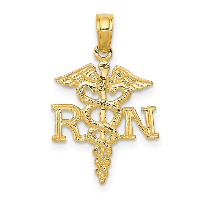 14k Polished R.N. Pendant, 25 x 12mm
