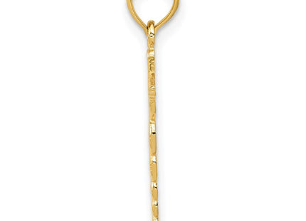 14K gold caduceus pendant, alternate view