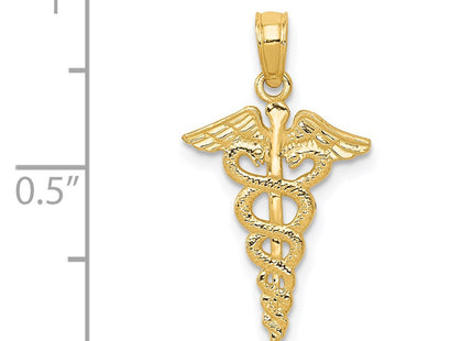 14K gold caduceus pendant, another view