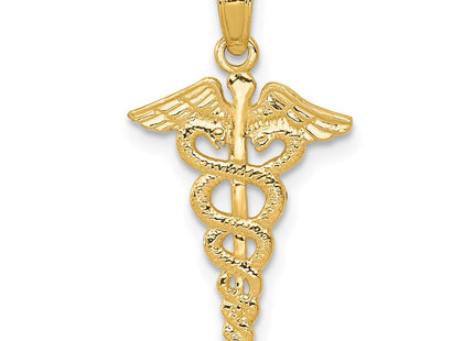 14K gold caduceus pendant