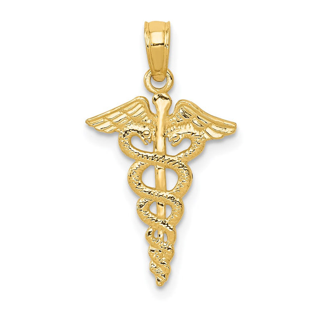 14k Caduceus Pendant, 23 x 12.5mm