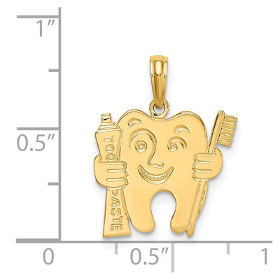 14K Polished Flat-Backed Dental Charm