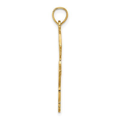 14K Satin Polished Ballerina Charm