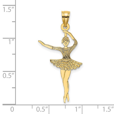 14K Satin Polished Ballerina Charm