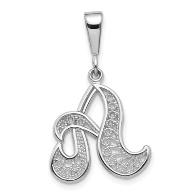 14K white gold initial pendant