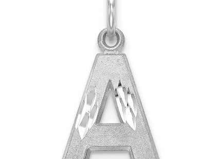 14KW Satin Diamond-cut Letter Initial Charm