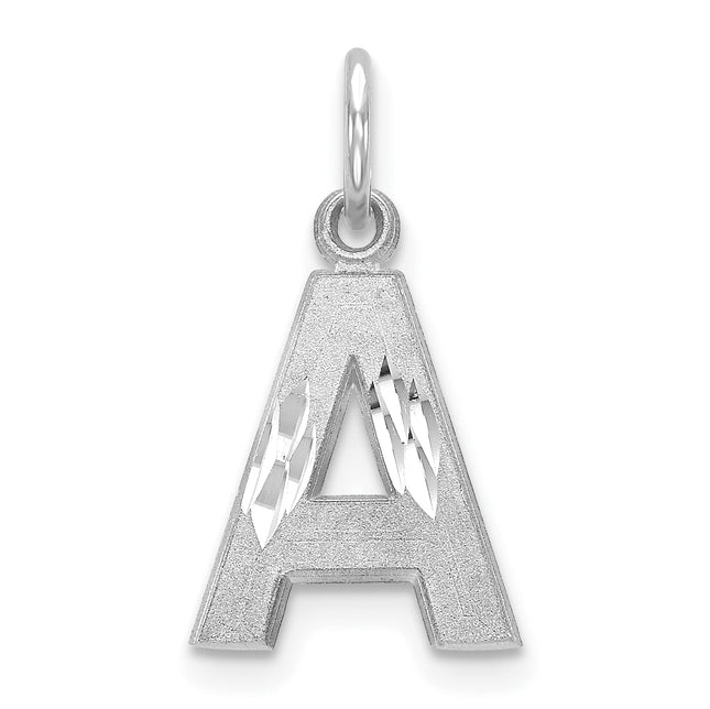 14KW Satin Diamond-cut Letter Initial Charm