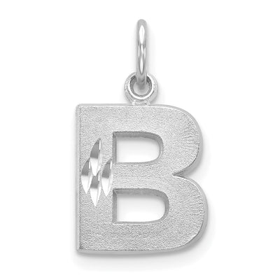14KW Satin Diamond-cut Letter Initial Charm