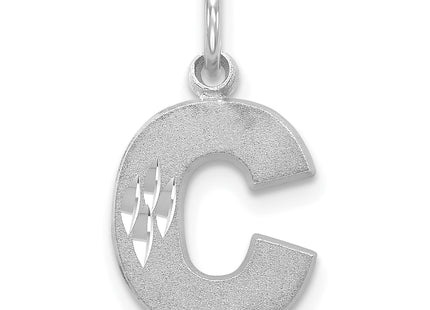 14KW Satin Diamond-cut Letter Initial Charm