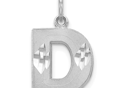 14KW Satin Diamond-cut Letter Initial Charm