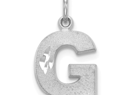14KW Satin Diamond-cut Letter Initial Charm