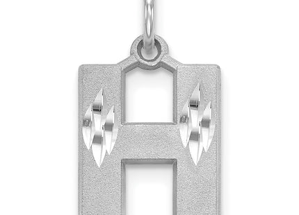 14KW Satin Diamond-cut Letter Initial Charm