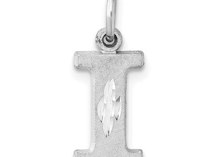 14KW Satin Diamond-cut Letter Initial Charm