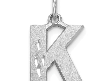 14KW Satin Diamond-cut Letter Initial Charm