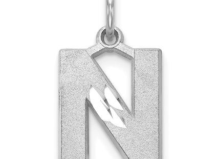 14KW Satin Diamond-cut Letter Initial Charm