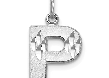14KW Satin Diamond-cut Letter Initial Charm