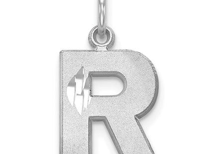 14KW Satin Diamond-cut Letter Initial Charm