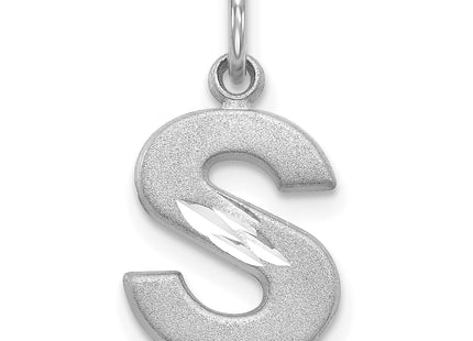 14KW Satin Diamond-cut Letter Initial Charm