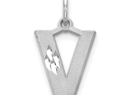 14KW Satin Diamond-cut Letter Initial Charm