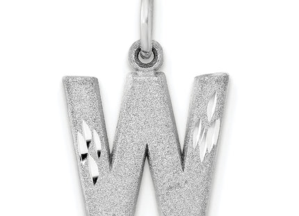 14KW Satin Diamond-cut Letter Initial Charm
