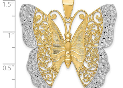 14k Yellow & Rhodium Pendants Style D1340 - Classique Jewelry Inc.