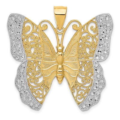 14K gold butterfly pendant