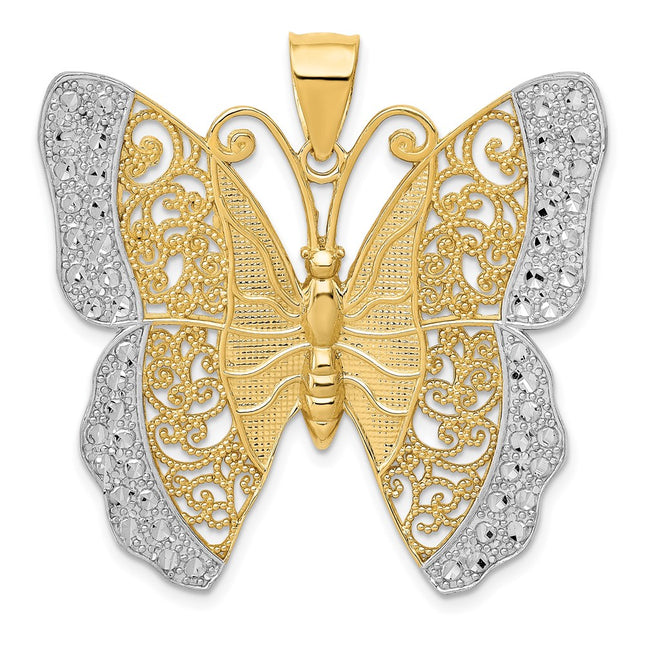 14k Yellow & Rhodium Pendants Style D1340 - Classique Jewelry Inc.