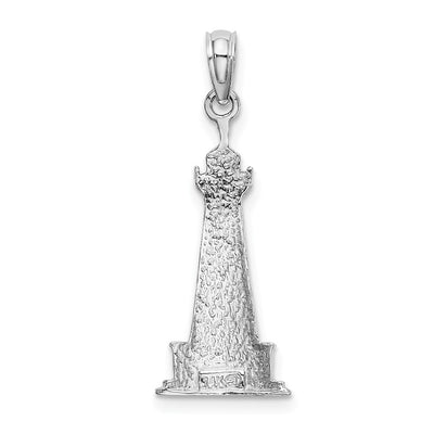 14K White Gold 2-D Cape Hatteras Lighthouse Charm