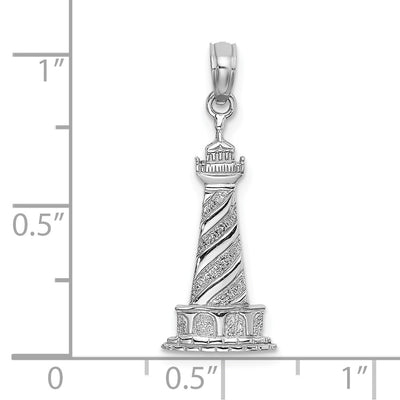 14K White Gold 2-D Cape Hatteras Lighthouse Charm