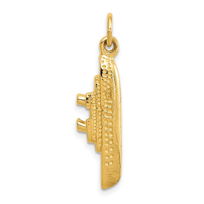 14K Solid Polished 3-D Cruise Ship Charm