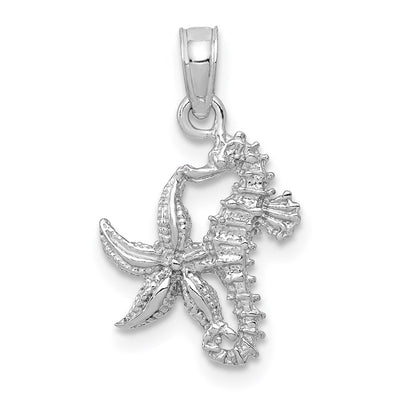 14K white gold starfish pendant