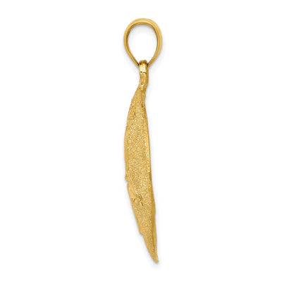 14K Solid Polished Laser-Cut Sand Dollar Pendant, 38 x 29mm