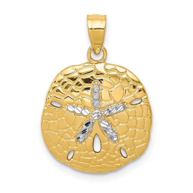 14k Yellow & Rhodium Pendants Style D1400 - Classique Jewelry Inc.